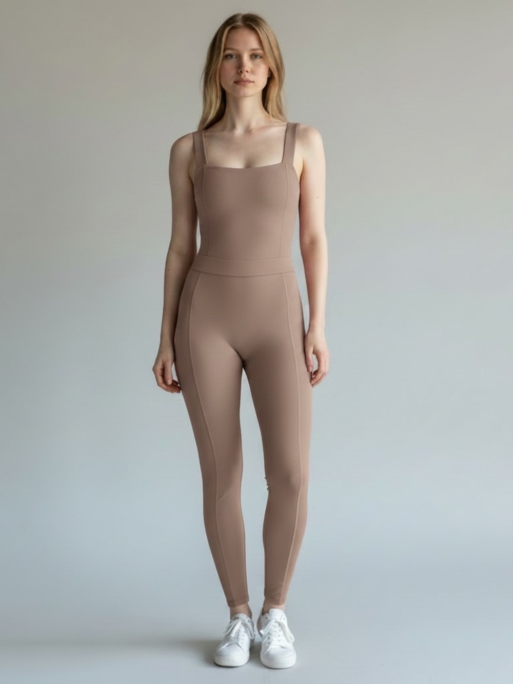 Girlfriend Collective Luxe Paneled Unitard NWT | Small • Kona • Built‑In Bra